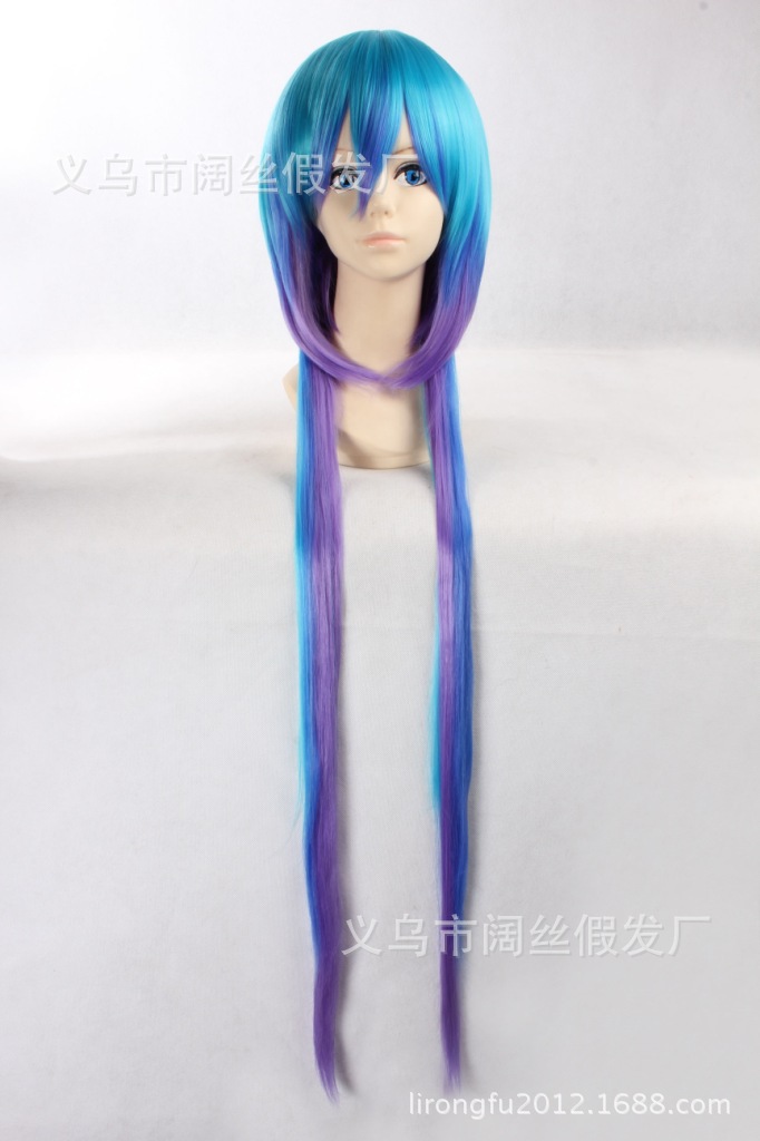 原宿紫色长直发假毛