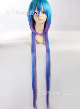 假发cosplay假毛VOCALOID3苍姬lapis原宿100cm米蓝色混紫色长直发