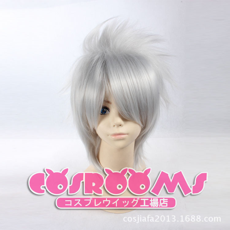 假发cosplay假毛 火影忍者 旗木卡卡西 银灰色白色 冲天反翘 短发