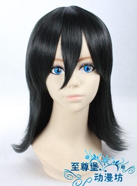 假发cosplay假毛ONE PIECE海贼王 妮可罗宾 墨绿色黑色齐刘海长发