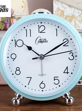 正品康巴丝大字静音闹钟床头钟学生懒人卡通夜灯时尚创意小座钟表