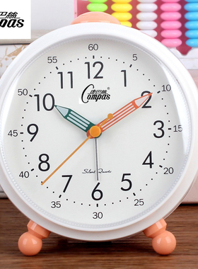 正品康巴丝闹钟卡通学生音乐闹铃静音贪睡懒人起床困难户可爱台钟