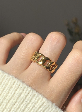 中古Vintage复古宫廷风链条戒指