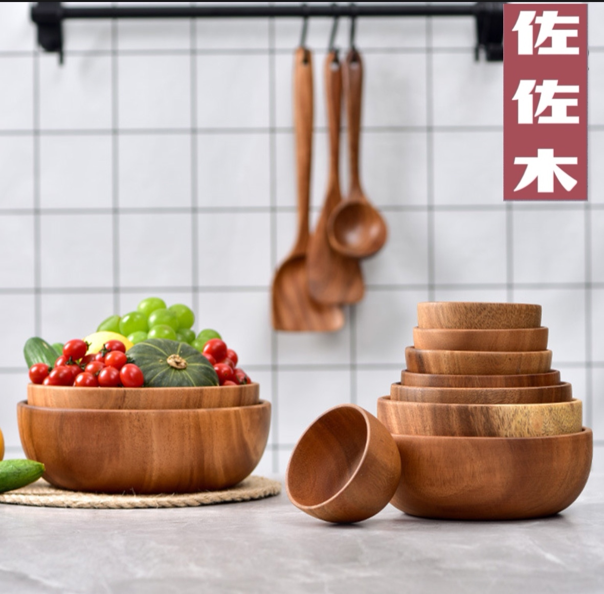 饭碗汤碗和面盆家用碗无漆沙拉碗