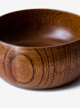 包邮超大号实木碗木盆木钵整木酸枣木碗隔烫沙拉碗银河系水果零食