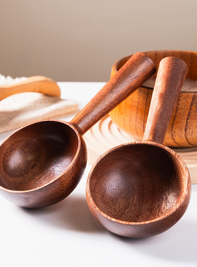 韩国boki同款勺子吃播餐具木勺网红水瓢酒瓢家用长柄勺淘米水