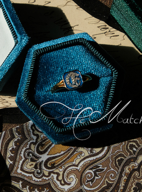 复古六角韩国绒面戒指盒饰品收纳珠宝首饰包装礼品创意摆拍道具