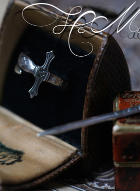 复古设计十字西洋剑做旧925纯银戒指活开口男女设计小众个性饰品