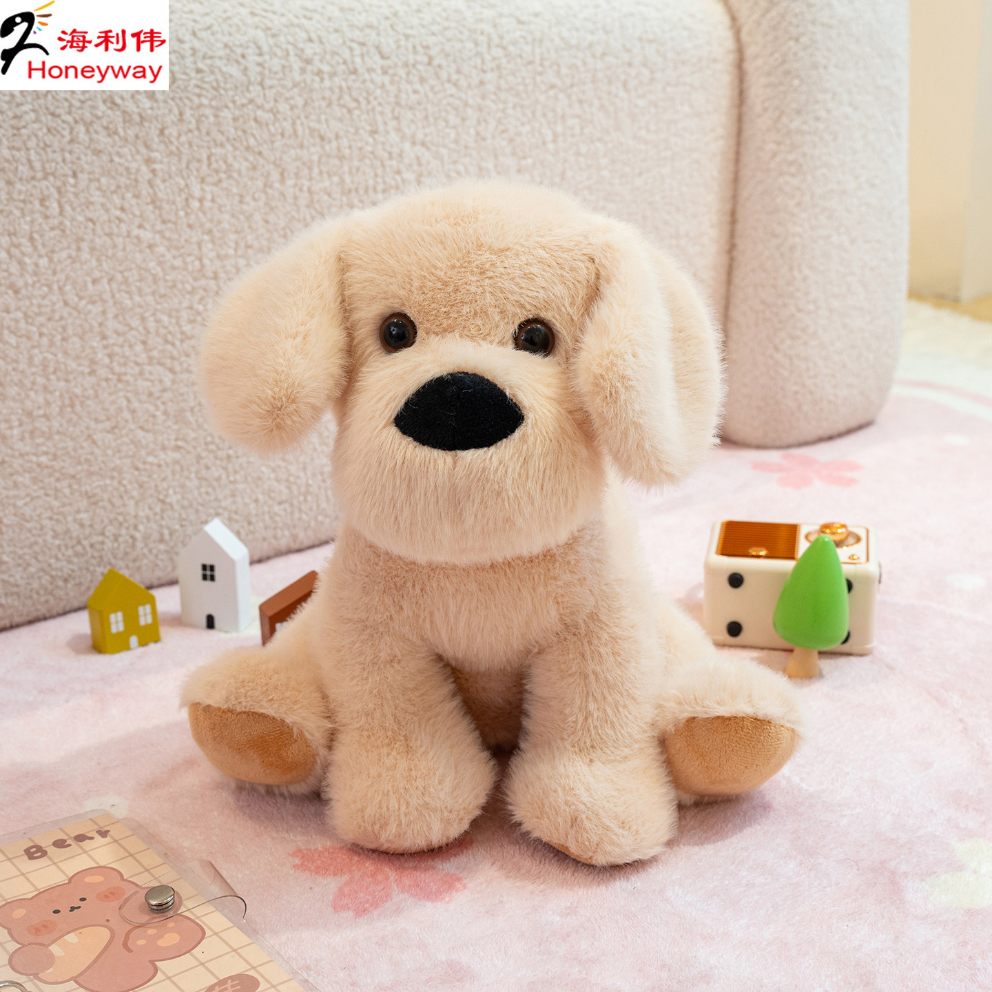海利伟拉多仿真狗公仔毛绒玩具狗狗安抚玩偶儿童柔软狗布娃娃礼物,玩具/童车/益智/积木/模型,毛绒/玩偶/公仔/布艺类玩具,淘宝优惠券,粉丝福利购,淘宝优惠卷