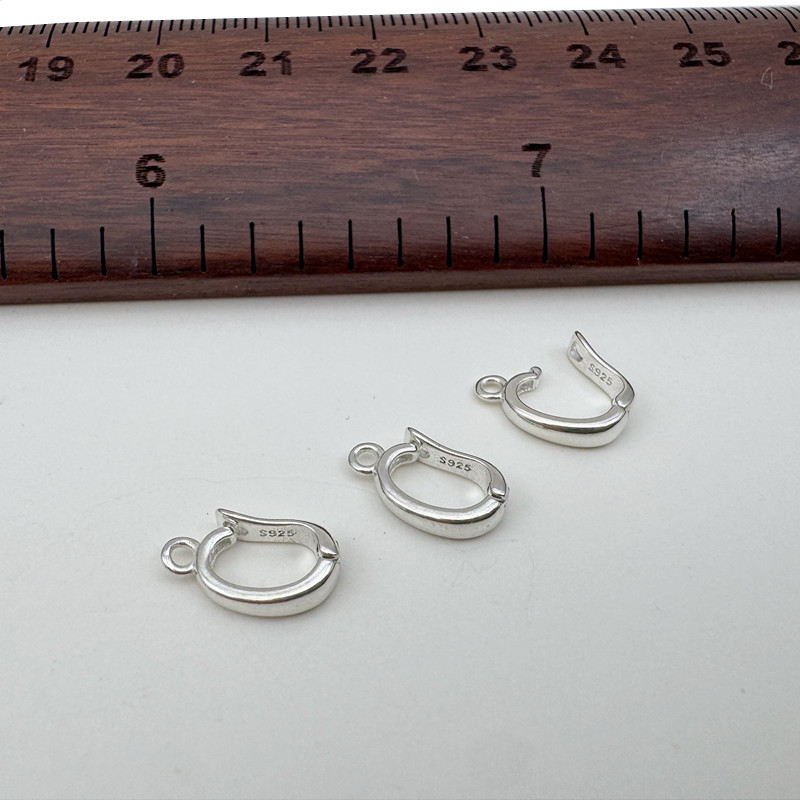 S925纯银扣头防过敏diy串小米珠