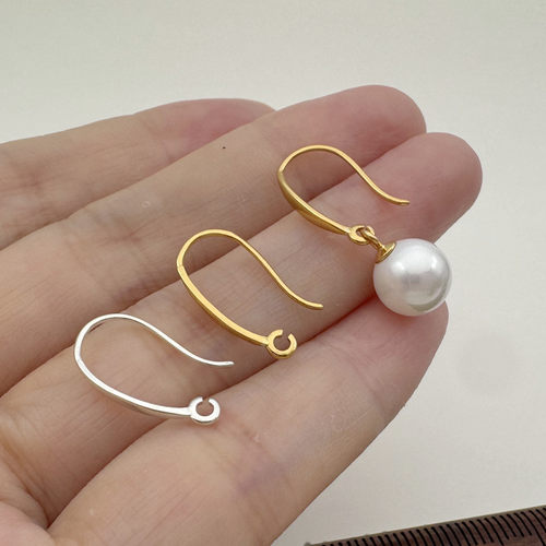 U形耳钩S925纯银开口diy耳环配件