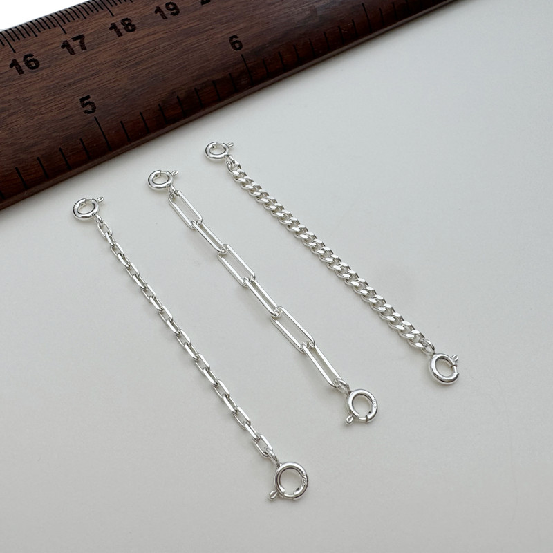 加粗延长链925纯银双弹簧扣diy