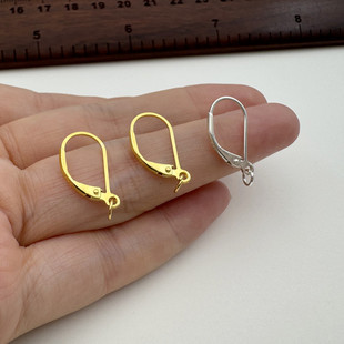diy耳环配件925纯银耳钩耳圈法国扣防丢不过敏耳坠换挂钩活口银饰