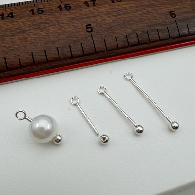 S925纯银吊坠空托螺丝球9字针扣