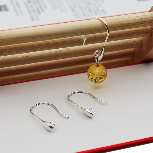 925纯银耳钩底部活口开口diy配件