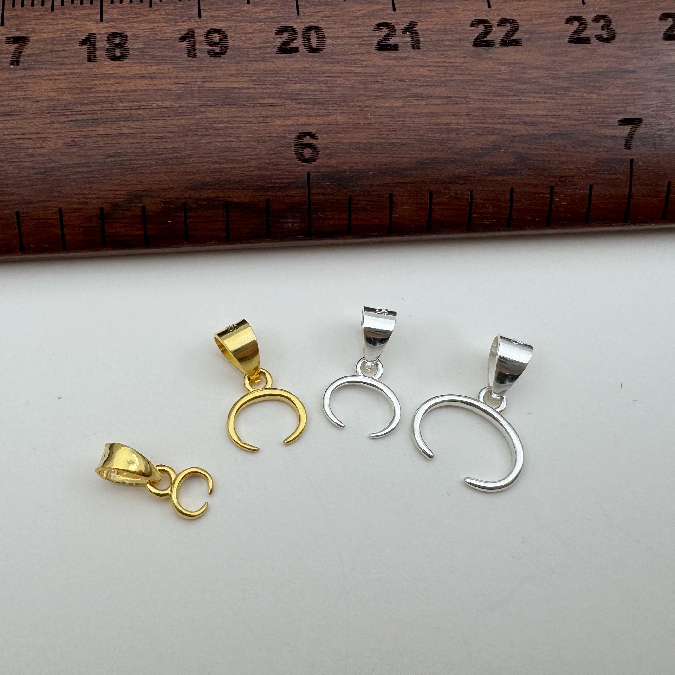 无事牌扣头diy挂件S925纯银