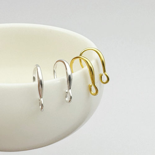 加粗小号耳钩925纯银底部开口diy