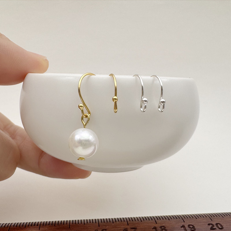 S925纯银耳钩开口防过敏diy配件