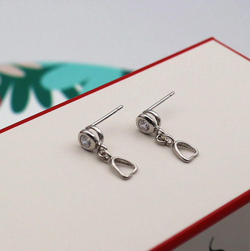 925纯银电镀白金包邮diy耳钉配件