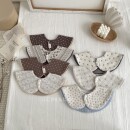 高颜值纯棉a类婴儿口水巾印花围嘴宝宝防吐奶围兜男女宝双面双色