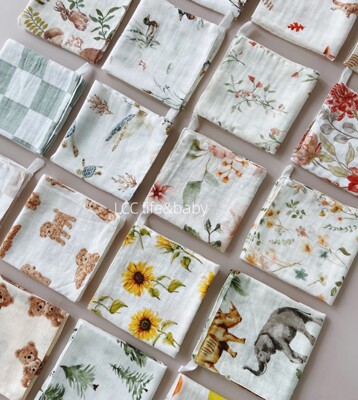 双层竹棉婴儿围嘴口水巾