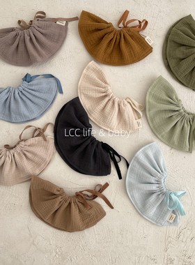 纯棉婴幼儿4层棉纱口水巾纱布围嘴系绳360度宝宝口水巾防吐奶围兜