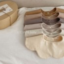 韩版婴儿口水巾宝宝纯棉A类花瓣围兜纯色加厚双面口水巾秋冬1-3岁