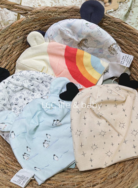 产房胎帽0到4月纯棉新生儿帽子宝宝卤门帽A类婴儿帽含牛奶蛋白