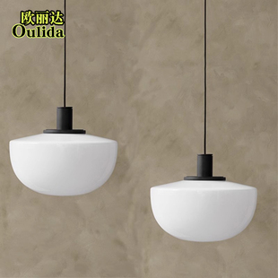 意大利丹麦设计师简约奶白玻璃蛋糕店面包房吊灯现代餐厅单头吊灯