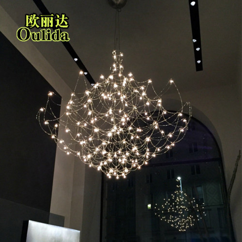 萤火虫吊灯别墅大厅现代大气轻奢创意满天星蒲公英餐厅灯客厅吊灯