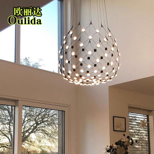 意大利别墅客厅吊灯挑空设计师软装灯具复式楼现代简约卧室餐厅灯