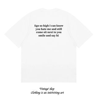 趣味INS同款 t恤 you hate know high can 男女短袖 Ego me美式