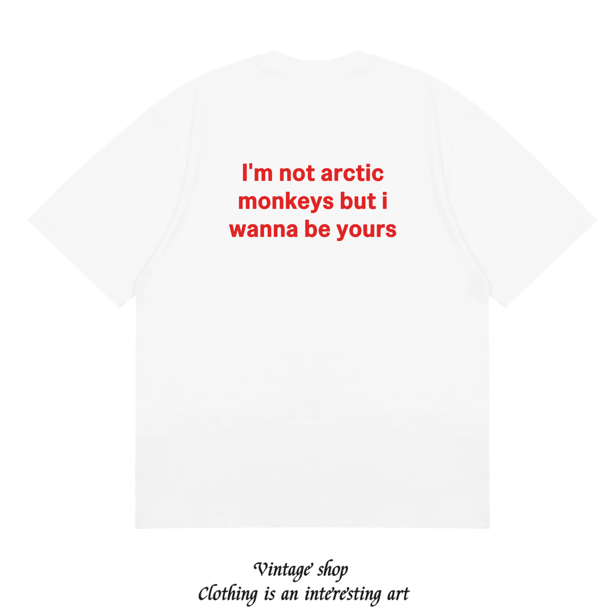 I'm not arctic monkeys  趣味美式创意个性印花纯棉短袖男女T恤图片