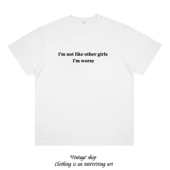 vintage短袖 not other worse美式 like girls 宽松纯棉t恤