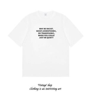 打底短袖 racist homophobic趣味美式 休闲百搭t恤潮 sexist why