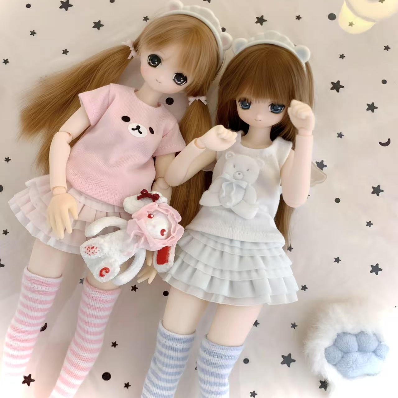 bjd小六尺寸 azone6分 ob22 ob24 Blythe 光魇 小熊头箍 小熊发卡