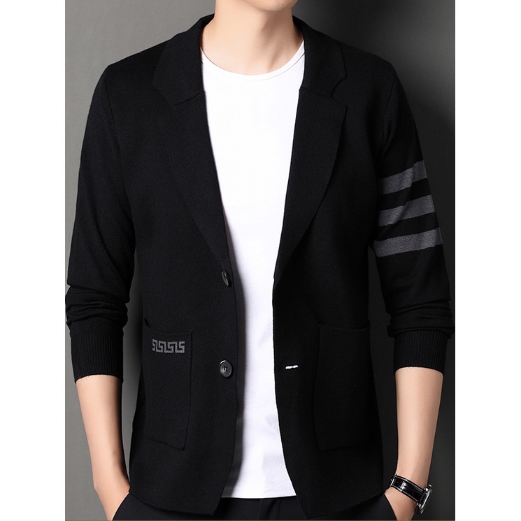 男士开衫外穿休闲西服针织衫男2025春秋季新款潮流西装外套男上衣