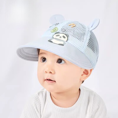小月龄宝宝防晒帽女宝一岁大帽檐夏天薄款新款遮阳帽防紫外线透气