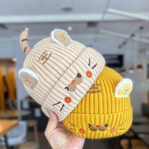 红色小月龄婴儿外出帽子0到6个月冬2025新款保暖可爱洋气公主帽