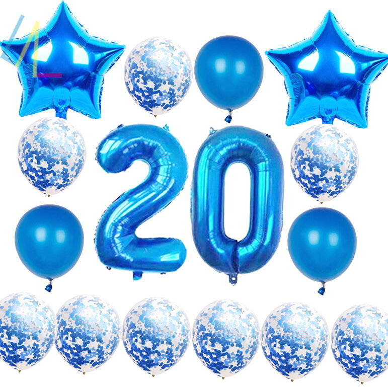 set happy birthday balloons 10 20 30 50th party decoration