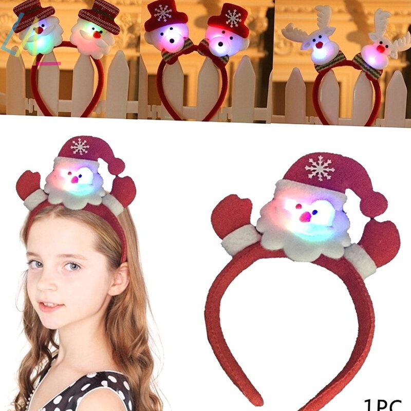 new christmas led light headband snowman bear hair band xmas