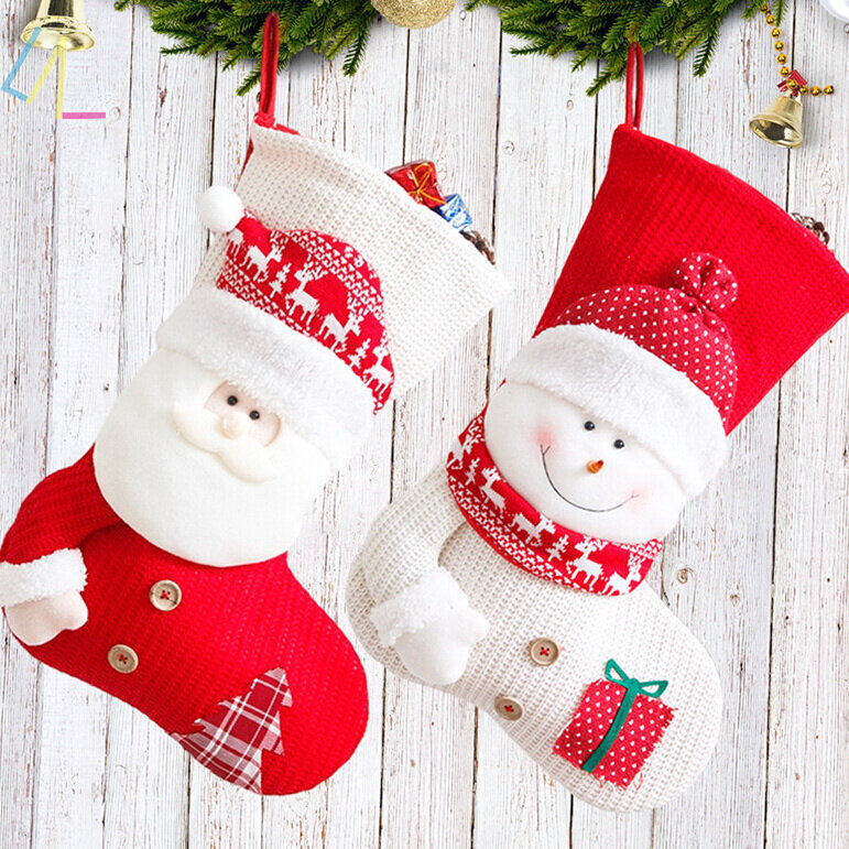 new year christmas stocking sack xmas candy bag sock decor