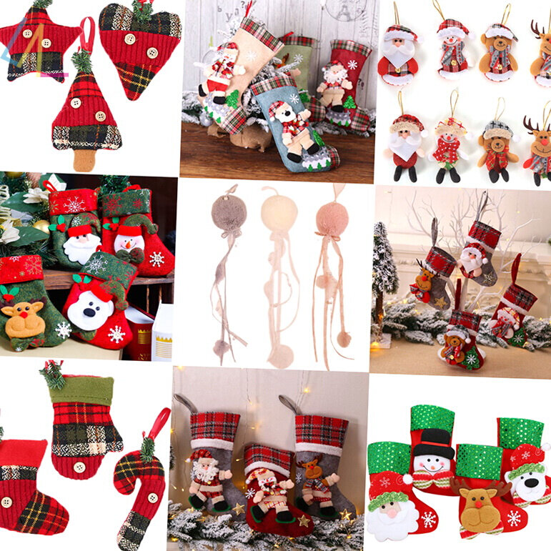 hot  christmas stocking candy fork gift bag ornaments decor