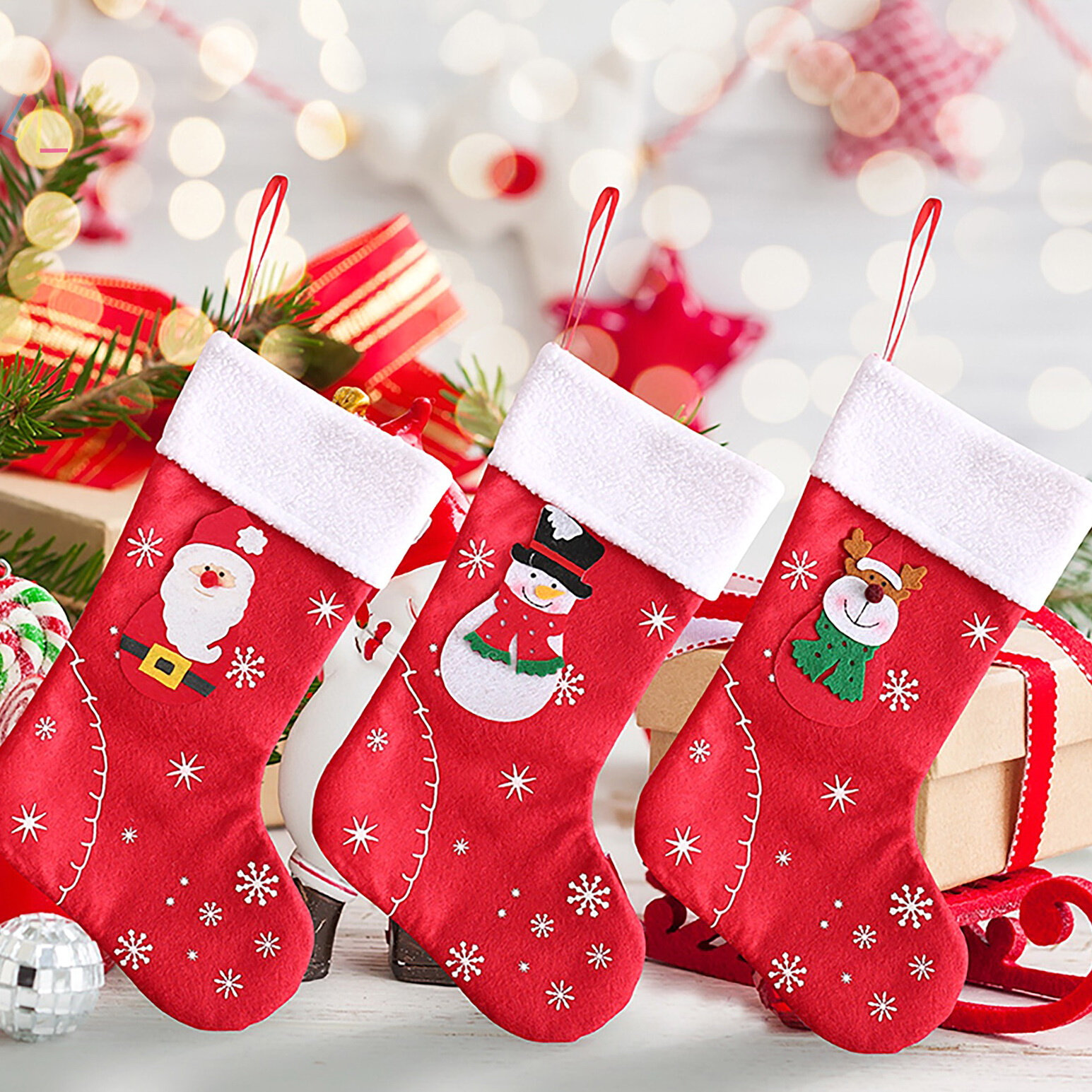 christmas stockings socks new year candy gift bag xmas decor