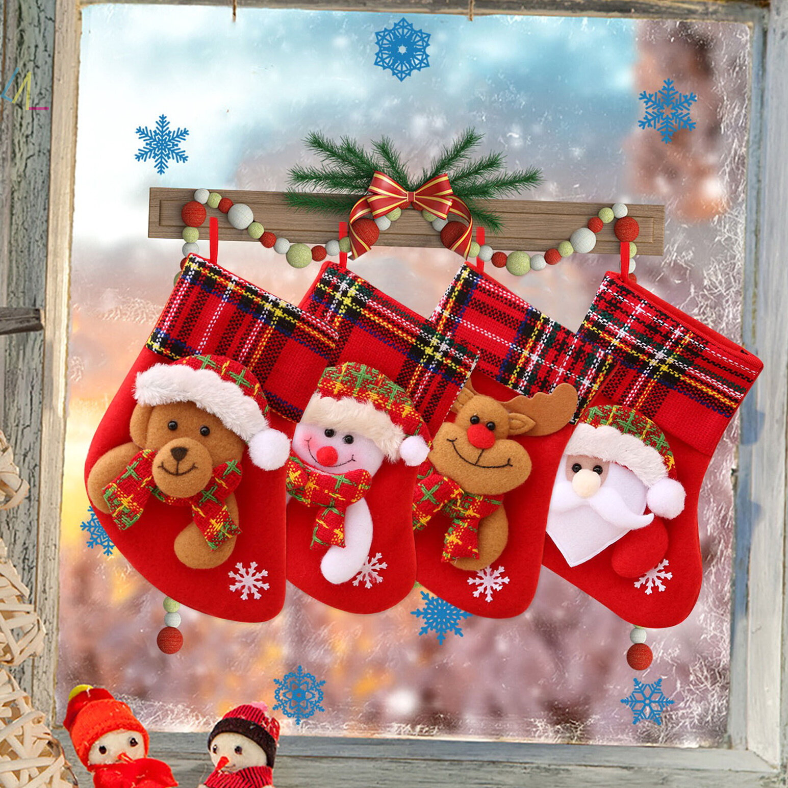christmas stockings socks elk xmas candy gift bag xmas decor