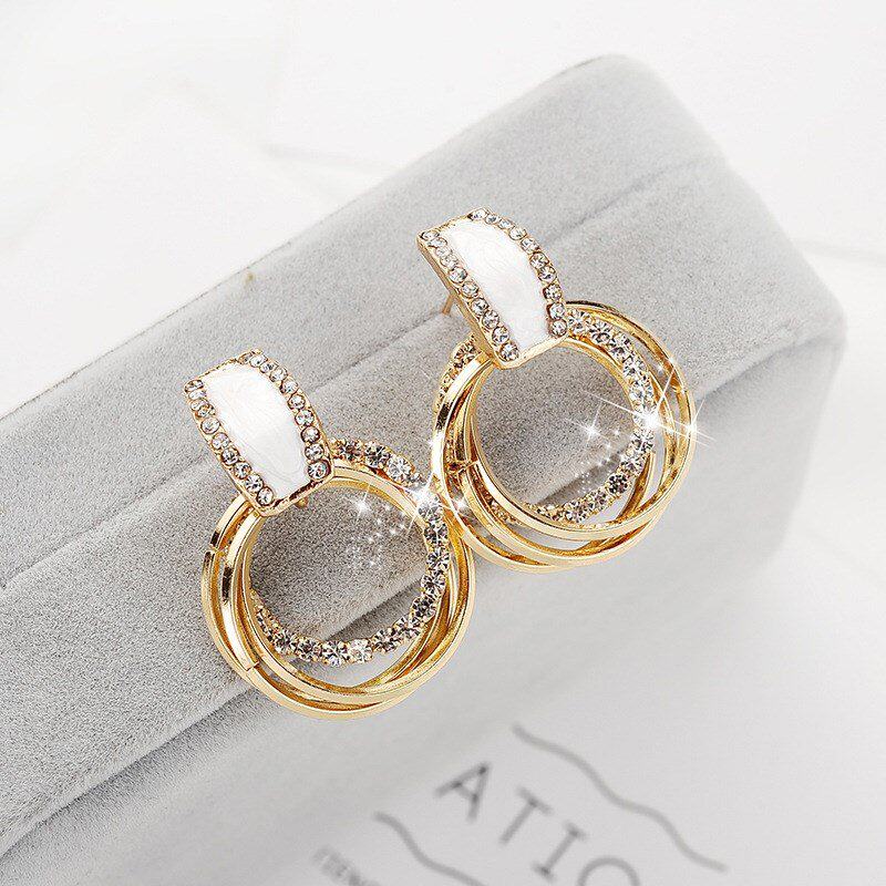 round wedding earrings for women drop jewelry gifts ladies