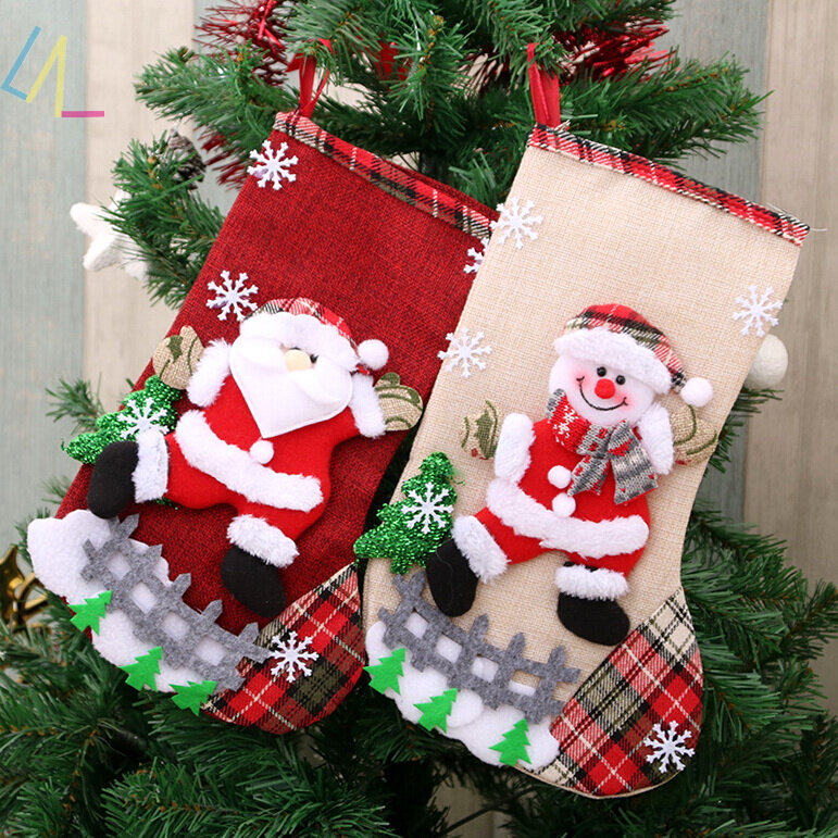 christmas stocking sack gift candy bag xmas sock decoration
