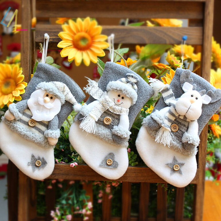 family decoration xmas stockings elk decor ornament gift bag