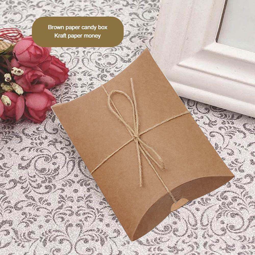 50pcs favor candy box bag new craft paper pillow shape weddi