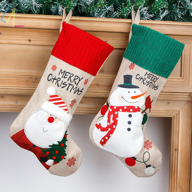 christmas stocking large sack bag socks new year decorations